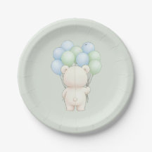 Akvarell Teddybjörn Ballongfest