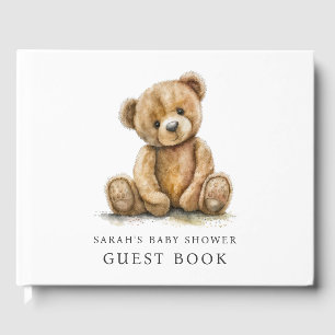 Akvarell Teddybjörn Bebis Shower Gästböcker