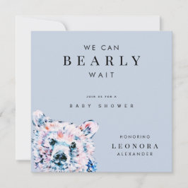 Akvarell Teddybjörn Bebis Shower Inbjudningar