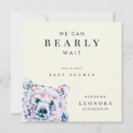 Akvarell Teddybjörn Bebis Shower Inbjudningar