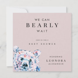 Akvarell Teddybjörn Bebis Shower Inbjudningar