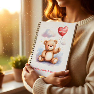 Akvarell Teddybjörn Mamma Anteckningsbok