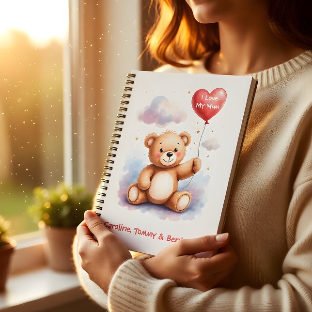 Akvarell Teddybjörn Mamma  Anteckningsbok (Skapare uppladdad)