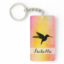 Akvarell texturerad Hummingbird Colibri Keychain