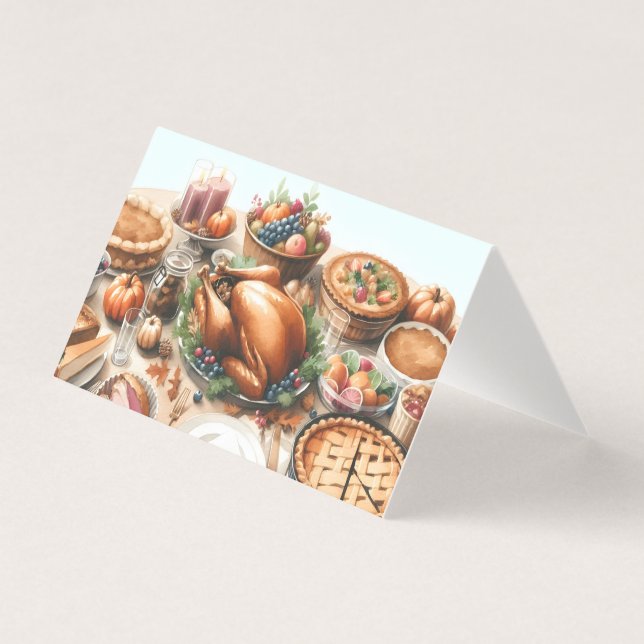 Akvarell Thanksgiving-illustration Kort (Framsida)