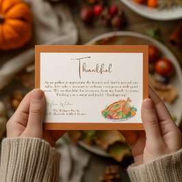 Akvarell Thanksgiving Kalkon Tacksam Anteckningskort