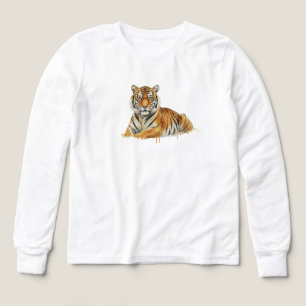 Akvarell Tiger Illustration – Majestätisk Vilda Dj T Shirt