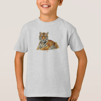 Akvarell Tiger Illustration – Majestätisk Vilda Dj T Shirt