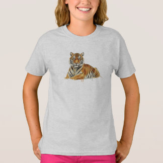 Akvarell Tiger Illustration – Majestätisk Vilda Dj T Shirt