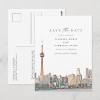 Akvarell Toronto Kanada Siluett Spara datumet