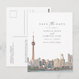 Akvarell Toronto Kanada Siluett Spara datumet Vykort