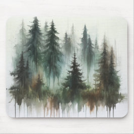 Akvarell Träd Rustik Vildmark  Musmatta