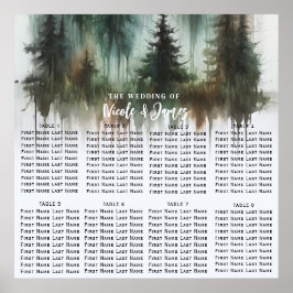 Akvarell Träd Rustik Vildmarksbröllop Stol Poster