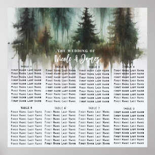Akvarell Träd Rustik Wilderness Bröllopsstol Poster
