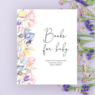 Akvarell trädgårdsblommor Böcker för baby shower Poster