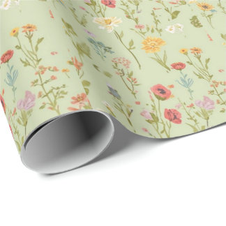 akvarell Trädgårdsblommor Vildblomma Vår Äng Presentpapper