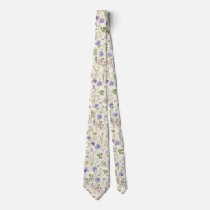 akvarell Trädgårdsblommor Vildblomma Vår Äng Slips