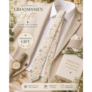 akvarell Trädgårdsblommor Vildblomma Vår Äng Slips