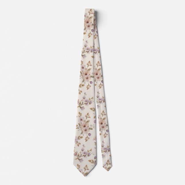 akvarell Trädgårdsblommor Vildblomma Vår Äng Slips (Framsida)