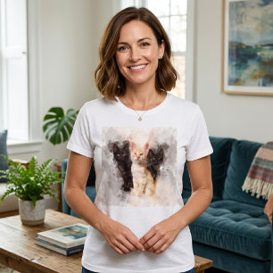 Akvarell Trio av söta svarta och orange kattungar T Shirt
