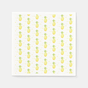 Akvarell Tropisk Ananas Geometrisk Upprepning Pappersservett