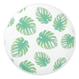 Akvarell Tropisk Grön Monstera Löv Knopp