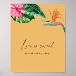 Akvarell tropisk - kärlek är sött ta en godis poster
