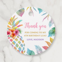 Akvarell Tropisk Pineapple Tack Gåvor Etiketter