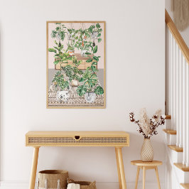 Akvarell Tropiska Krukväxter Poster