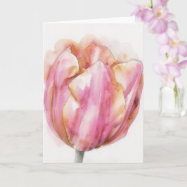 Akvarell Tulpan Blomma Konst Papperskort Kort