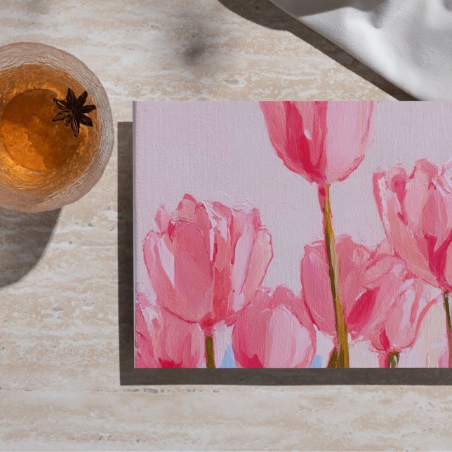 Akvarell Tulpaner Morsdagskort rosa Julkort (Skapare uppladdad)