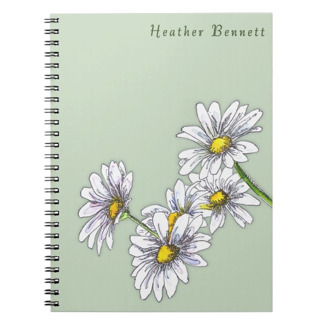 Akvarell Tusenskönas Blommiga Boho Julpresent Anteckningsbok (Framsidan)