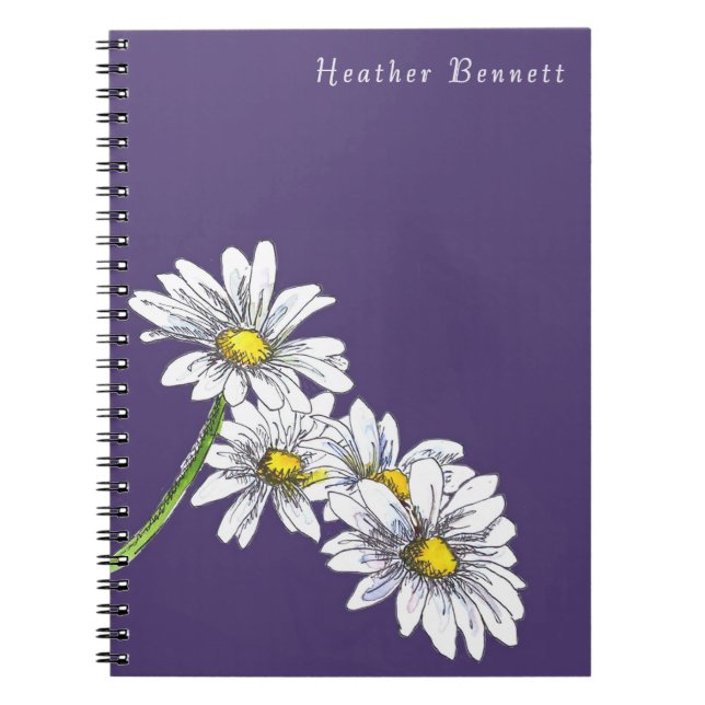 Akvarell Tusenskönas Blommiga Boho Julpresent Anteckningsbok (Framsidan)