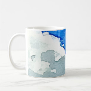 Akvarell Två Moln Himmel Målning Kaffe Mugg