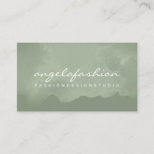 Akvarell Tvätt Grön Boho Chic Vegan Visitkort