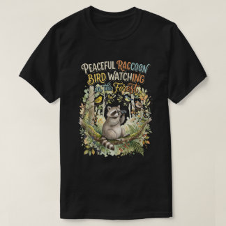 Akvarell Tvättbjörn Fågelskådare Naturdesign T Shirt