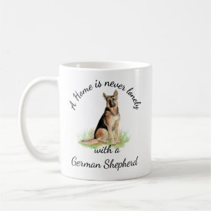 Akvarell Tysk Shepherd Hund Husdjur Djur Kaffemugg