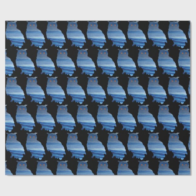 Akvarell uggla konst presentpapper (Platt)