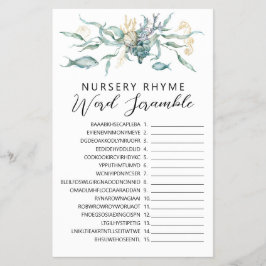 Akvarell Under havet Maneter Barnramsa Flygblad