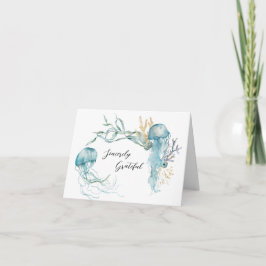 Akvarell under havet maneter tack-kort tack kort