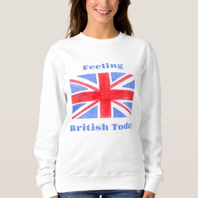 Akvarell Union Jack Flagga Känner Brittisk T Shirt (Framsida)