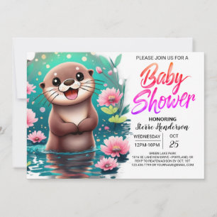 Akvarell Utter Anpassad Baby Shower Inbjudningar