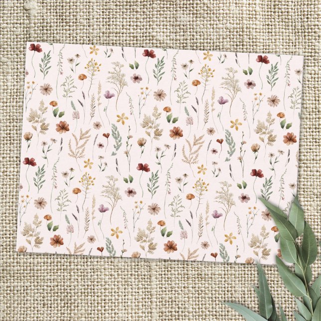 Akvarell Vacker Blommig Vilda blommor Mönster  Vykort (Skapare uppladdad)