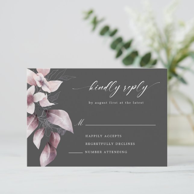 akvarell vacker höstblomma RSVP-kort OSA Kort (Stående Fram)