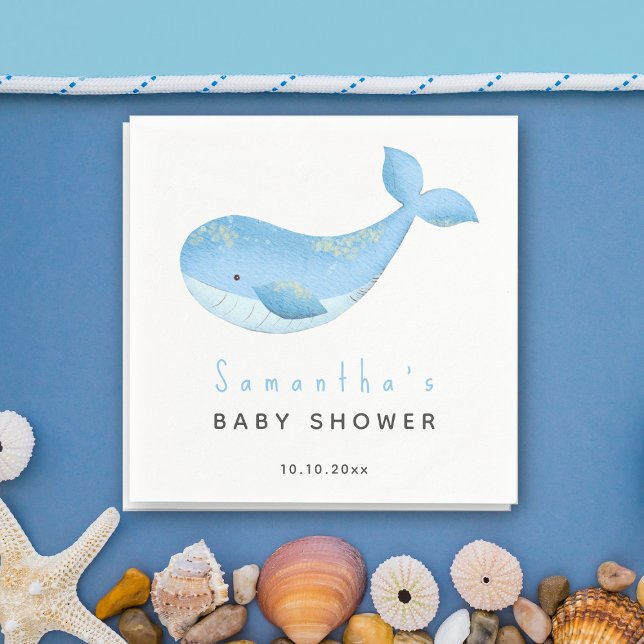 Akvarell val baby shower pappersservett (Skapare uppladdad)
