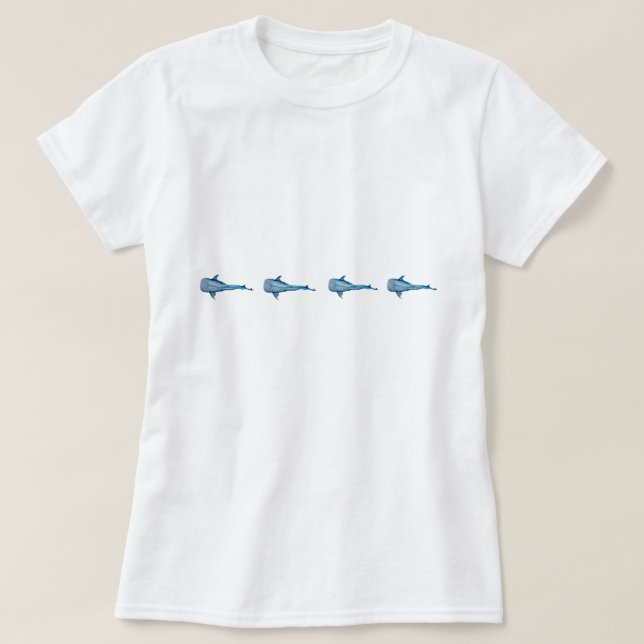Akvarell valhaj t shirt (Design framsida)