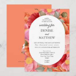 Akvarell Vallmo på Ökenblomma Rosa Inbjudningar