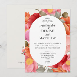 Akvarell Vallmo på Snö Vitt Bakgrund Inbjudningar