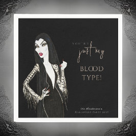 Akvarell Vampyrinna Lyxig Halloween Svart Pappersservett