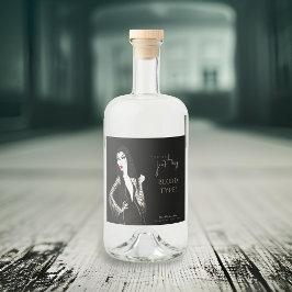Akvarell Vampyrinna Lyxig Halloween Svart Spritflaskor Etikett